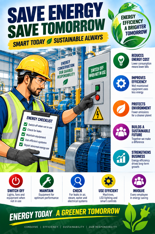 Save Energy, Save Tomorrow industrial poster SMS-225