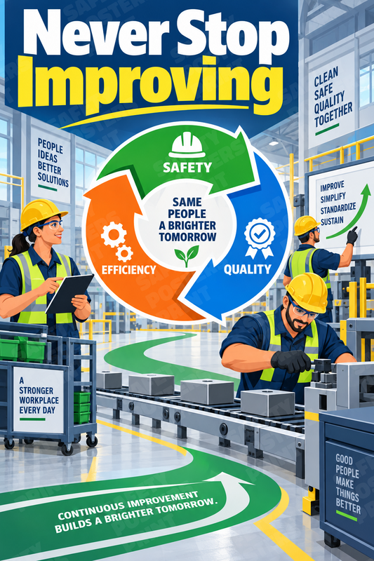 Never Stop Improving industrial poster SMS-230