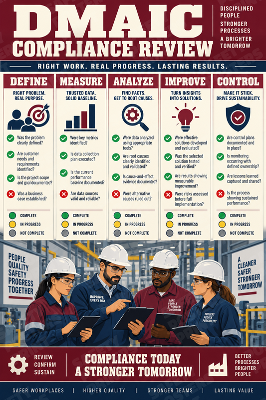 DMAIC Compliance Review industrial poster SMS-233