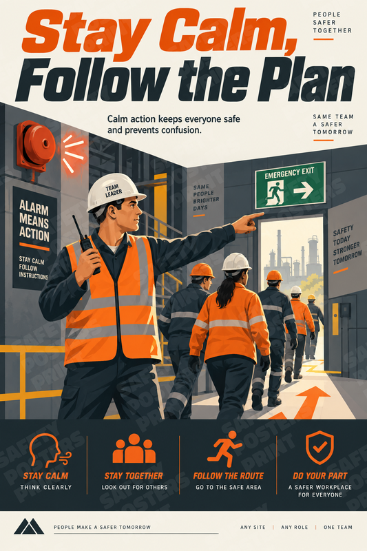 Stay Calm, Follow the Plan industrial poster SMS-236