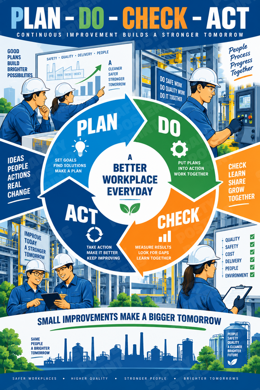 Plan - Do - Check - Act industrial poster SMS-240