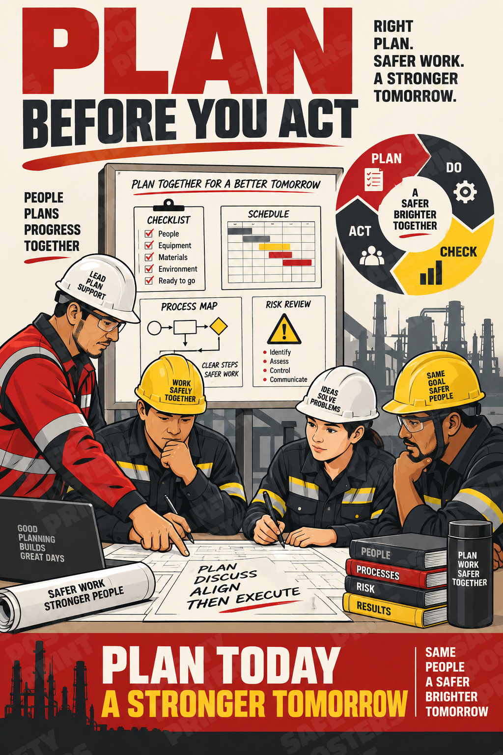 Plan Before You Act industrial poster SMS-241