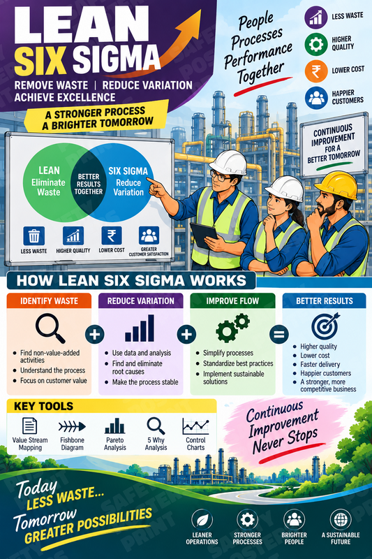 Lean Six Sigma - Remove Waste, Reduce Variation industrial poster SMS-246