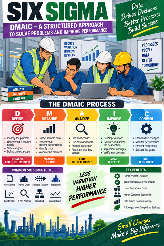 Six Sigma - DMAIC Structured Approach industrial poster SMS-249