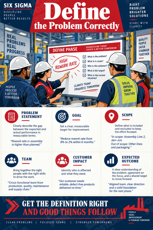 Define the Problem Correctly industrial poster SMS-257