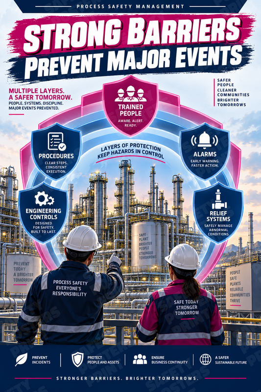 Strong Barriers Prevent Major Events industrial poster SMS-258