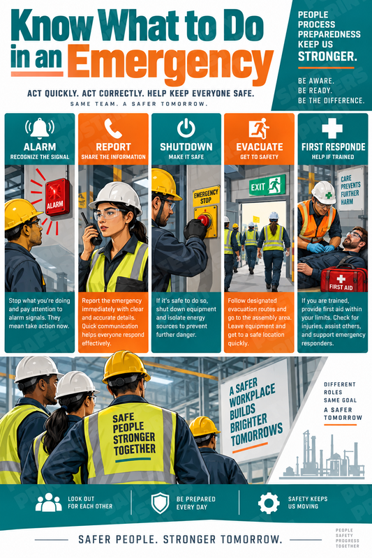 Know What to Do in an Emergency - Safety Poster - SMS-29