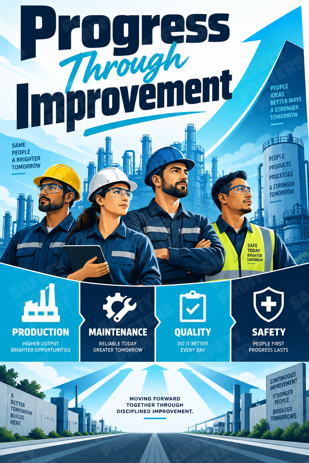 Progress Through Improvement - Safety Poster - SMS-44