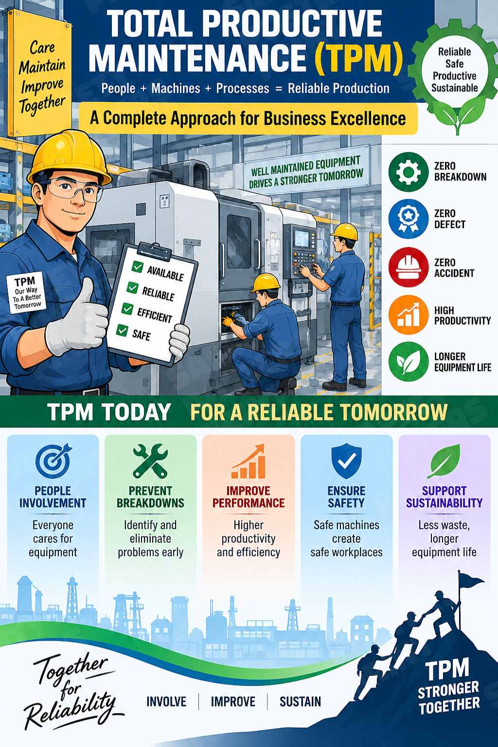 Total Productive Maintenance - Business Excellence - Safety Poster - SMS-57