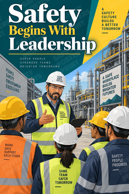 Safety Begins With Leadership - Safety Poster - SMS-70