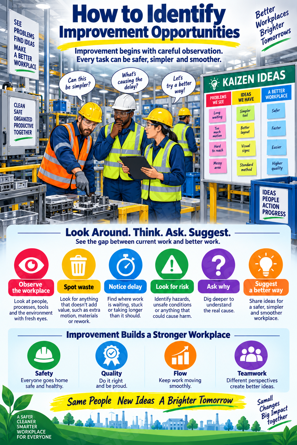 How to Identify Improvement Opportunities - Safety Poster - SMS-71