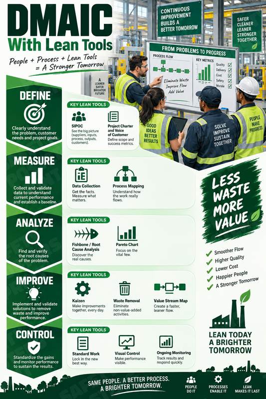 DMAIC with Lean Tools - Safety Poster - SMS-79