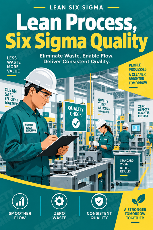 Lean Process, Six Sigma Quality - Safety Poster - SMS-91