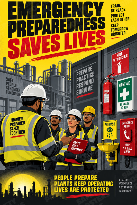Emergency Preparedness Saves Lives - Safety Poster - SMS-98