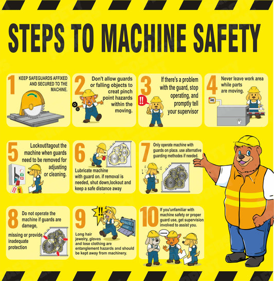 Steps to Machine Safety - Safety Poster - MS-65