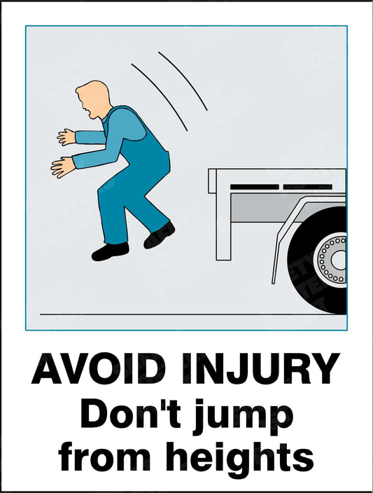 Avoid Injury - Don't Jump from Heights - Safety Poster - WAH-20
