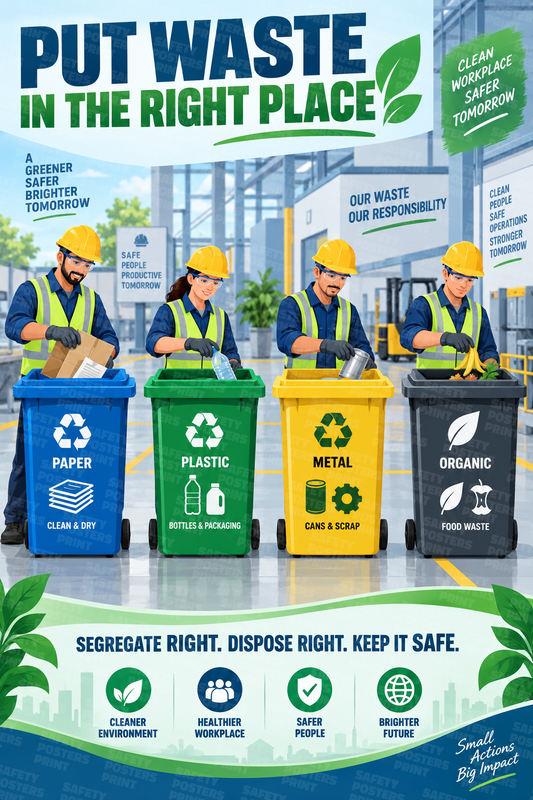 Put Waste in the Right Place - Segregate Right, Dispose Right safety poster