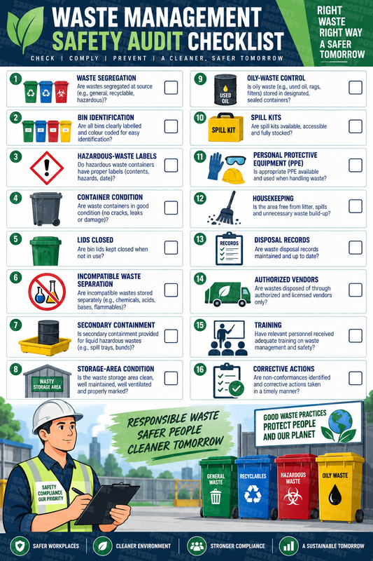 Waste Management Safety Audit Checklist safety poster