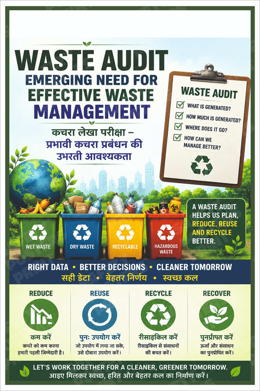 WM-23 Waste Audit - Effective Waste Management Guide workplace safety poster