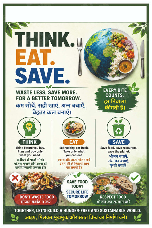 WM-24 Think, Eat, Save - Reduce Food Waste workplace safety poster